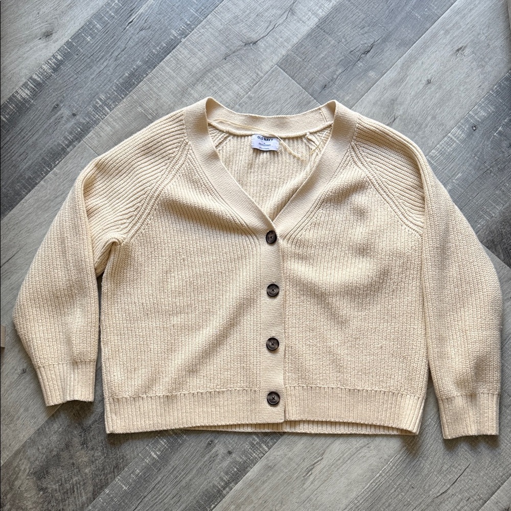 Old Navy Cream Button-Up Cardigan